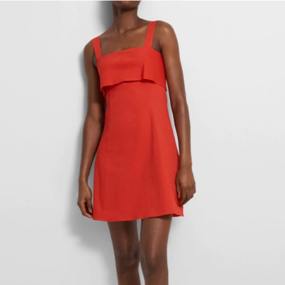 Drape-Back Dress in Good Linen